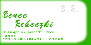 bence rekeczki business card